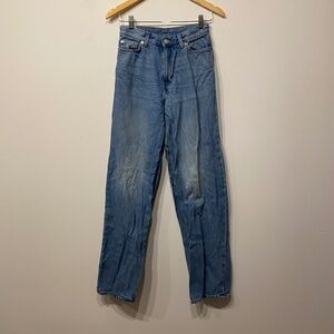 Weekday Rail Mid Rise Loose Baggy Fit Wide Leg Jeans Size 25